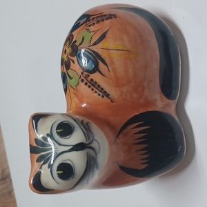 mexican pottery cat hand painted
